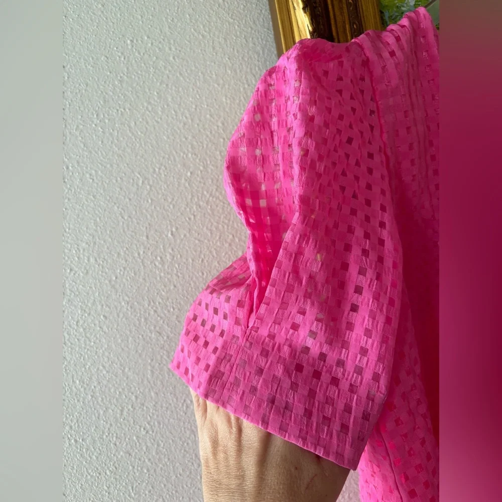 JODIFL Hot Pink Eyelet Blouse - Picture 3 of 6